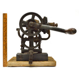 Antique "McCORMICK" SICKLE BLADE SHARPENING Gear Crank Stone Grinder STEAMPUNK
