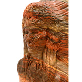 Vintage INDIAN CHIEF BUST-HEAD STATUE Mission Swirl LAYERED CLAY & RESIN 36 lbs!