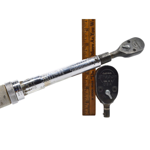 Interchangeable Head SNAP-ON RATCHET-TORQUE WRENCH #QJIJ275 with QJD16A & QJD12A