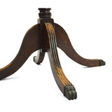 Antique VICTORIAN HARDWOOD PEDESTAL TABLE 18x18 Square CARVED & INLAID Claw Feet