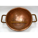 Antique COPPER POT 5-Gal/20-L APPLE BUTTER KETTLE c.19th Cauldron 2-IRON HANDLES