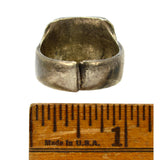 Vintage MILITARY/FRATERNAL SILVER RING w/ 10K GOLD EAGLE & 8-STARS Men's Size 11