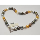 In Box JOIA DE MAJORCA 'MAN-MADE PEARL' NECKLACE 18" Multicolored RHODIUM CLASP