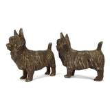 VTG/Antique CAST IRON BOOKENDS 4"x5", 6 lb Pair of Quality TERRIER DOGS Hubley?