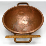 Antique COPPER POT 5-Gal/20-L APPLE BUTTER KETTLE c.19th Cauldron 2-IRON HANDLES