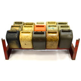 Vintage METAL PARTS BIN RACK 3-Rows, 15 Bins by "SP SYSTEMS INC." of Detroit, MI