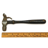 Antique UNBRANDED 5 oz TACK HAMMER w/ Unusual STAPLE PULLER END Marked "MAY 17-"