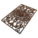 Vintage CAST IRON FLOOR MAT 29"x18" Ornate Boot Scrape DECORATIVE VENT/REGISTER