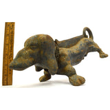 Vintage CAST IRON DACHSHUND BOOT SCRAPER 15" Doorstop SHOE SCRAPE Superb Patina!