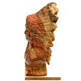 Vintage INDIAN CHIEF BUST-HEAD STATUE Mission Swirl LAYERED CLAY & RESIN 36 lbs!