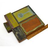 Antique WOOD-BACK PRINT BLOCK Printing Blocks LOT OF 5 Frame/Boarder ADVERTISING