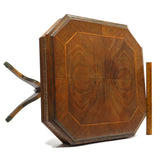 Antique VICTORIAN HARDWOOD PEDESTAL TABLE 18x18 Square CARVED & INLAID Claw Feet