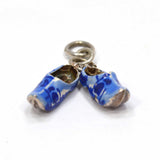 Vintage .925 SILVER BRACELET CHARM Tiny 'WOODEN SHOES' Holland STERLING JEWELRY