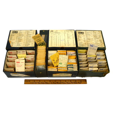 Vintage HR WATCHMAKERS PARTS Lot; 4 Boxes Full! MAINSPRINGS Stems STAFFS Gaskets