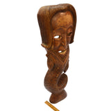 Vintage HAND-CARVED WOOD MERMAN WALL-HANGING 25" Hardwood Man/Fish Statue UNIQUE