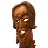 Vintage HAND-CARVED WOOD MERMAN WALL-HANGING 25" Hardwood Man/Fish Statue UNIQUE