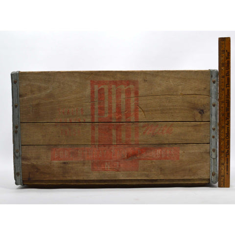 Antique WOOD CRATE "PORT MURRAY DAIRY PRODUCTS" Rare N.J. "PM MILK"  Wooden Box!