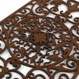 Vintage CAST IRON FLOOR MAT 29"x18" Ornate Boot Scrape DECORATIVE VENT/REGISTER
