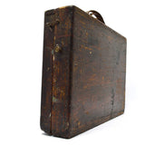 Antique ARTIST'S PAINTERS BOX Hardwood w/ Metal ORIGINAL PAINTED PALETTE Patina!