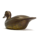 Vintage HEAVY BRASS DUCK DOORSTOP 11", 4 lbs. Unbranded DECORATIVE BIRD Patina!