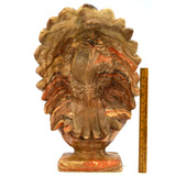 Vintage INDIAN CHIEF BUST-HEAD STATUE Mission Swirl LAYERED CLAY & RESIN 36 lbs!