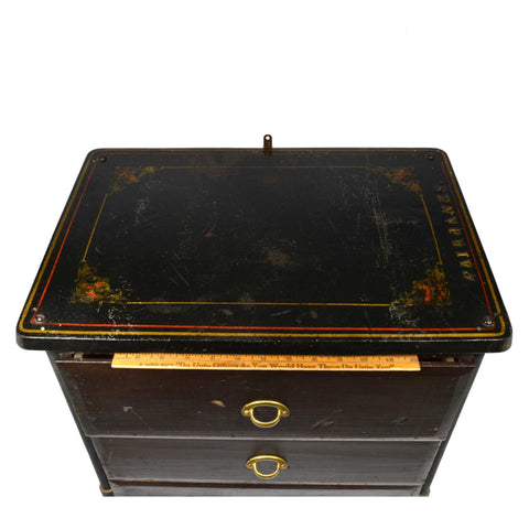 Antique FAIRBANKS CHEST OF DRAWERS Dresser/End Table CAST IRON & WOOD Homemade?