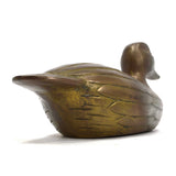 Vintage HEAVY BRASS DUCK DOORSTOP 11", 4 lbs. Unbranded DECORATIVE BIRD Patina!