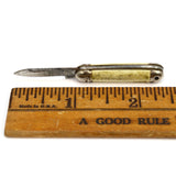 Vintage MINIATURE POCKET KNIFE 1-3/8" w/ 7/8" Blade MOTHER OF PEARL SCALES Japan