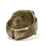 Vintage MILITARY/FRATERNAL SILVER RING w/ 10K GOLD EAGLE & 8-STARS Men's Size 11