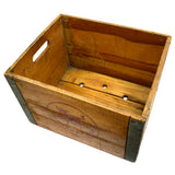 Vintage ALDERNEY MILK Wood & Steel DAIRY CRATE w/ BABY COW LOGO Newark, NJ Rare!