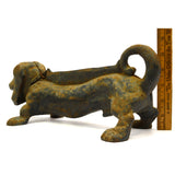 Vintage CAST IRON DACHSHUND BOOT SCRAPER 15" Doorstop SHOE SCRAPE Superb Patina!