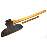 Antique HEWING BROAD AXE Pennsylvania Pattern DANIEL SIMMONS & CO Handle c.1848