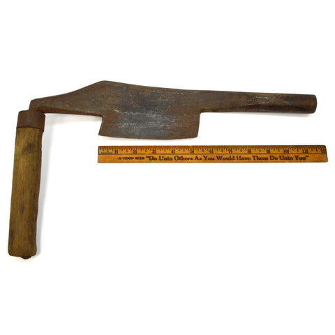 Antique COOPERS CHAMFER DRAW KNIFE by L&I.J WHITE L-Shaped 5" CURVED BLADE c1837