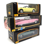 Lot of 3! MAISTO DIECAST CARS 1:18 Scale PINK CADILLAC Studebaker & THUNDERBIRD!