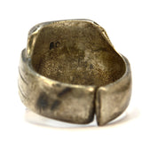 Vintage MILITARY/FRATERNAL SILVER RING w/ 10K GOLD EAGLE & 8-STARS Men's Size 11