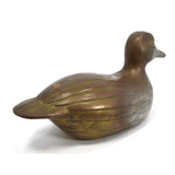 Vintage HEAVY BRASS DUCK DOORSTOP 11", 4 lbs. Unbranded DECORATIVE BIRD Patina!