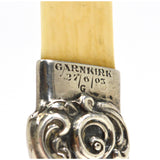 Antique HALLMARKED STERLING SILVER & BONE PAGE TURNER by H.M., "GARNKIRK" c.1903