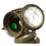 Antique ROSE MFG CO KEROSENE BIKE LAMP 3 Faceted Glass Jewels *FOR PARTS/REPAIR*