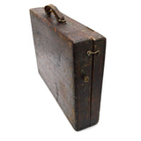 Antique ARTIST'S PAINTERS BOX Hardwood w/ Metal ORIGINAL PAINTED PALETTE Patina!