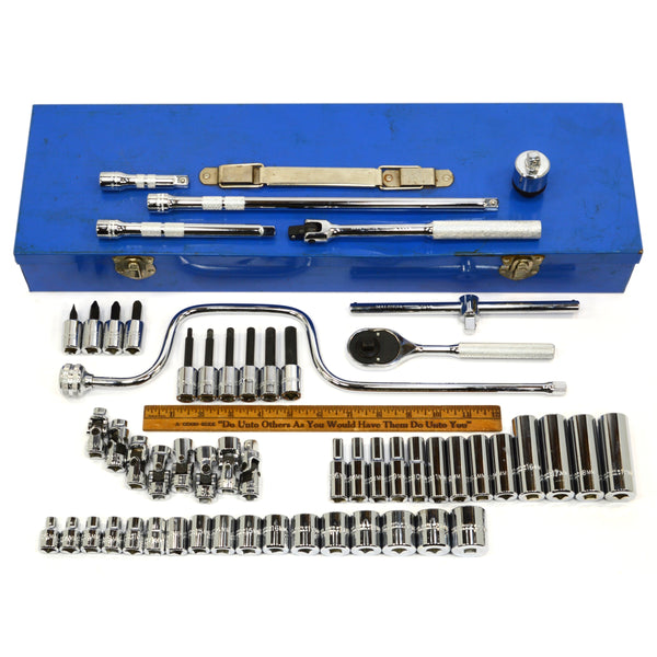 New STANLEY-PROTO 56-Piece SOCKET SET #J52226 (Missing 1) METRIC 3/8" Dr., 12-PT