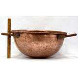 Antique COPPER POT 5-Gal/20-L APPLE BUTTER KETTLE c.19th Cauldron 2-IRON HANDLES