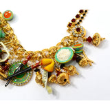 Excellent! LUNCH AT THE RITZ "CHINESE TAKEOUT" CHARM BRACELET Teapot CHOPSTICKS+