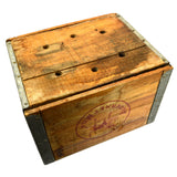 Vintage ALDERNEY MILK Wood & Steel DAIRY CRATE w/ BABY COW LOGO Newark, NJ Rare!