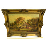 Original Art OIL ON CANVAS PAINTING Unknown Artist "JAADV.KREATEN"? Ornate Frame