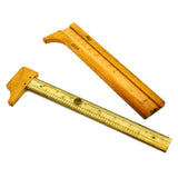 Vintage HR FRANCE 3" CALIPER Rare! WOOD BRASS & BONE Watchmakers INSPECTION TOOL