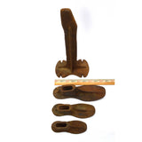 Antique CAST IRON COBBLER'S ANVIL SET Embossed Stand + 3 SHOES "PAT DEC 23 1890"