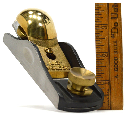 Sleek! LIE NIELSEN 'ADJUSTABLE MOUTH BLOCK PLANE' No. 60-1/2 Bronze/Brass (L-N)