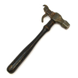 Antique UNBRANDED 5 oz TACK HAMMER w/ Unusual STAPLE PULLER END Marked "MAY 17-"