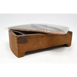 VTG/Antique FOLK ART TRINKET BOX Lidded & Footed FINGER-JOINTED Crude & Unique!!