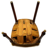 Antique VICTORIAN VANITY CHAIR Low-Back PIANO STOOL Ornate CARVED HARDWOOD c19th